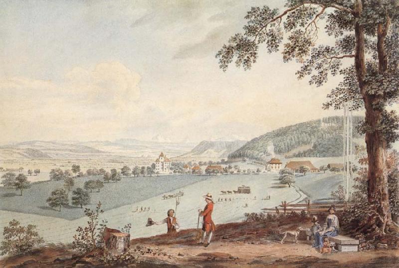 Johann Ludwig Aberli Kehrsatz in Bern view of north oil painting picture